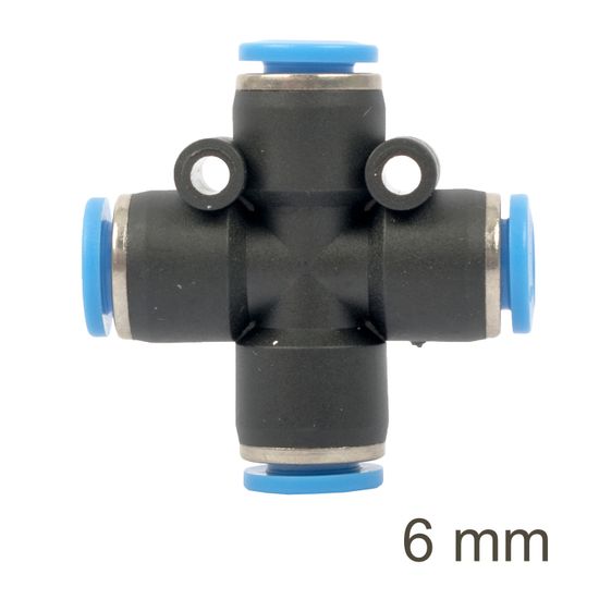 AIRCRAFT Pu Hose Fitting 4 Way Connector 6mm